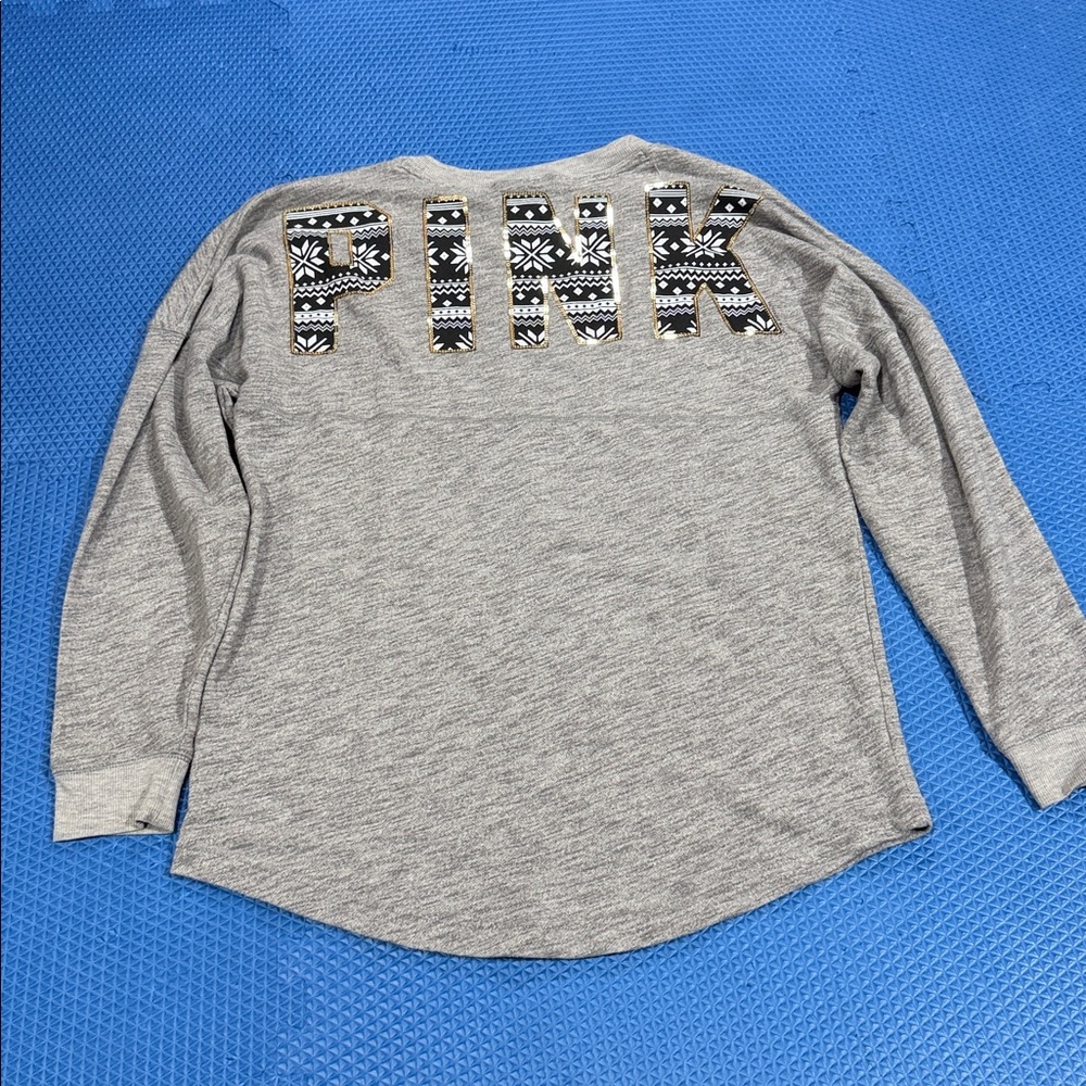 Victoria's Secret PINK Grey Long Sleeve Shirt - Picture 11 of 11